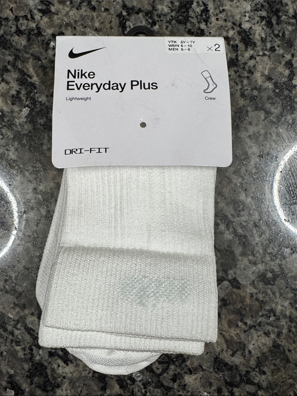 Nike Everyday Plus Crew Socks - White (2 Pack)